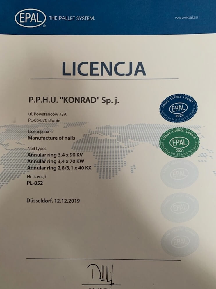 Licencja EPAL PL-852 — 2021